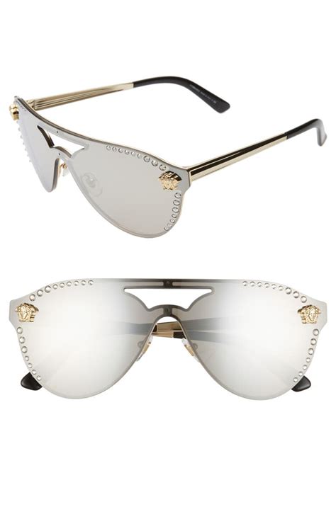 versace sunglasses with medusa in the middle|versace 60mm embellished oval sunglasses.